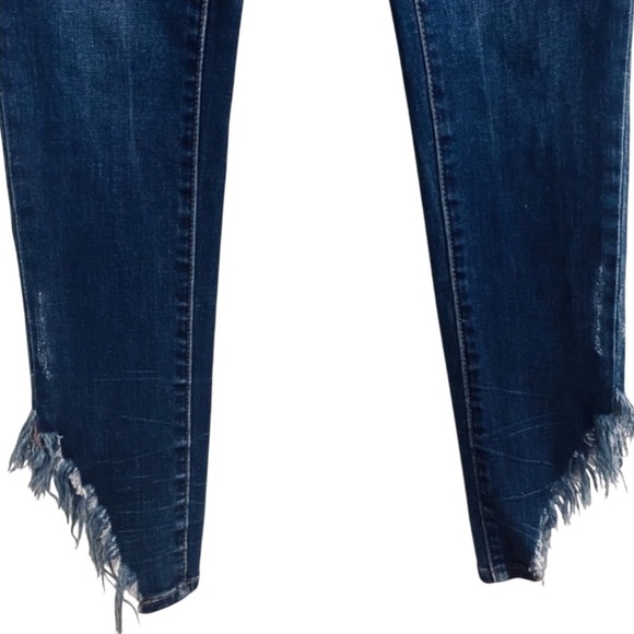 NWT DEAR JOHN “Gisele” High Waisted Skinny Jeans With Frayed Asymmetrical Hems - Picture 11 of 16